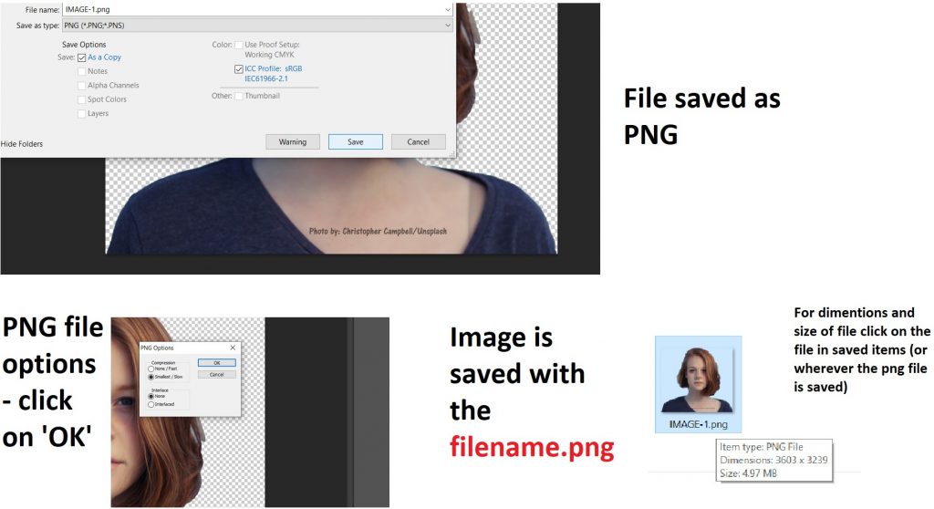 Image 11.2: Saving the file, final steps