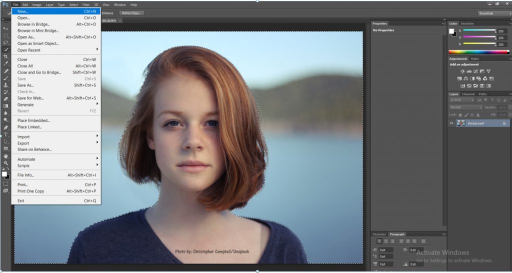 Image 7: File - New in Photoshop